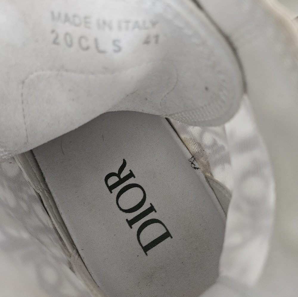 Dior Monogram High-Top Sneakers in Gray and White - Picture 9 of 10